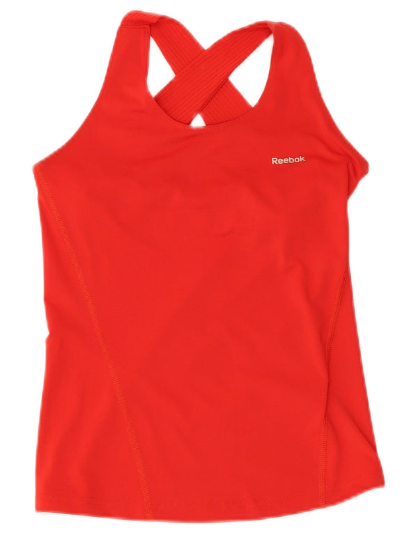 Reebok Womens Vest Top UK 4 XS Poliéster Vermelho