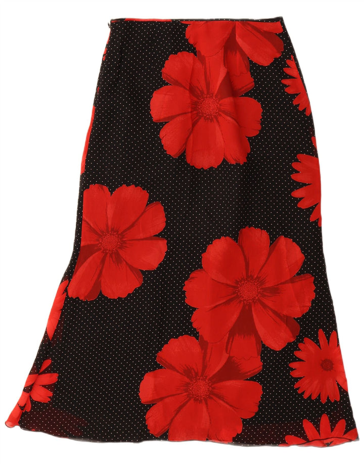 S.Oliver Saia Maxi Feminina EU 38 Médio W30 Preto Floral Viscose