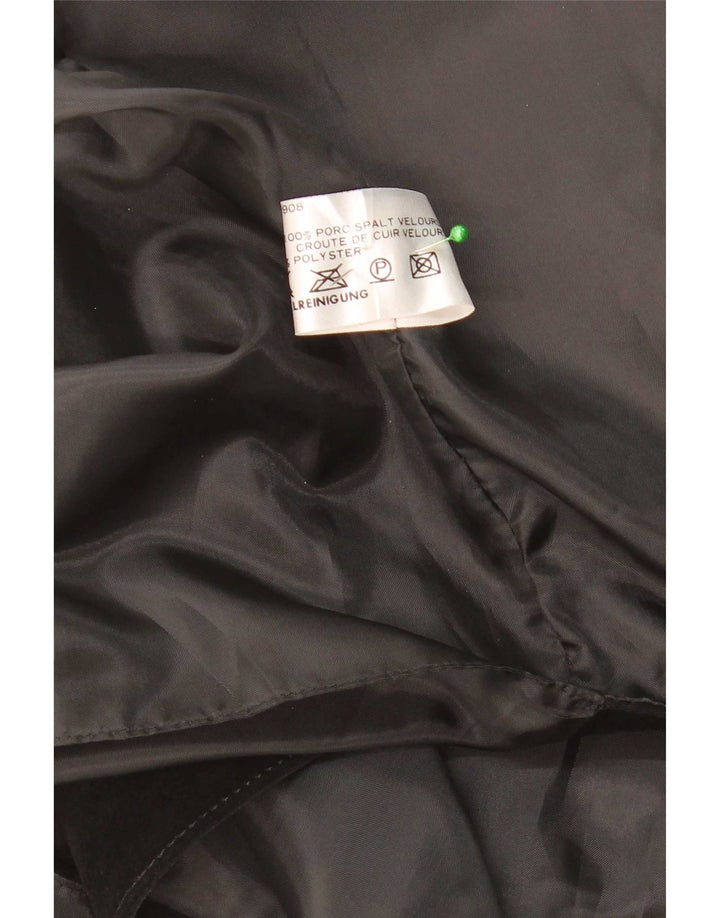Colete masculino vintage de camurça grande camurça preta