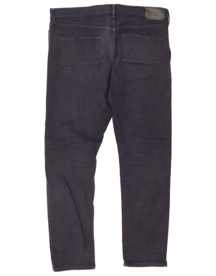 Jeans justos femininos Marks & Spencer W36 L29 algodão azul marinho