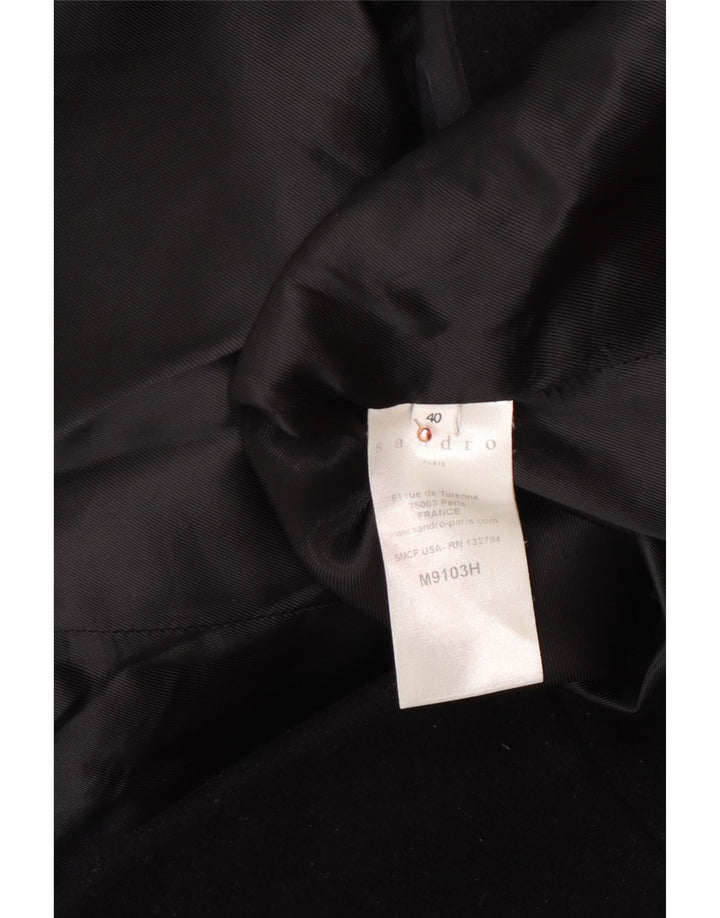 Sobretudo feminino SANDRO com capuz EU 40 lã preta média