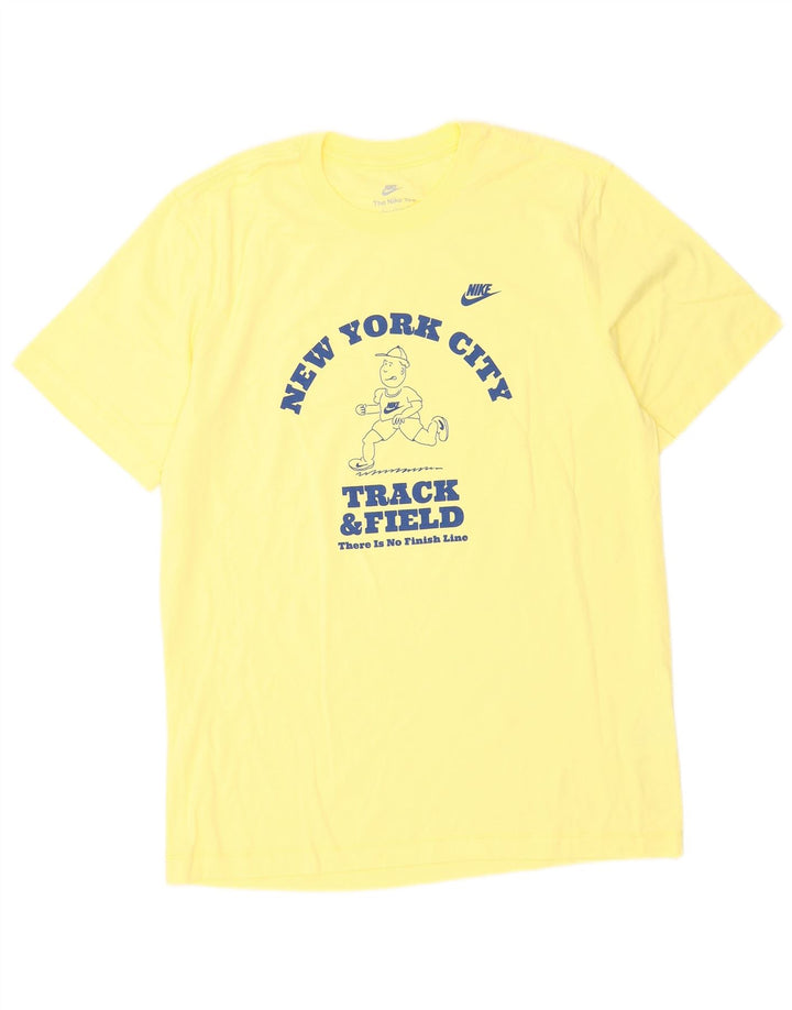 Camiseta Nike masculina gráfica Top médio algodão amarelo