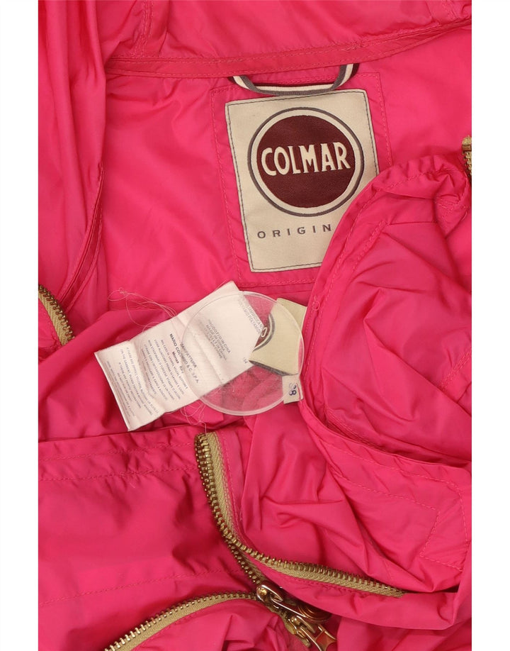 COLMAR Womens Hooded Rain Jacket IT 38 2XS Pink Polyamide