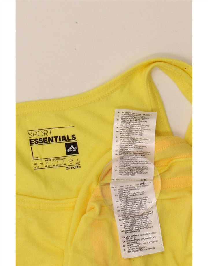 ADIDAS Womens Climalite Vest Top UK 16/18 Grande Amarelo Poliéster