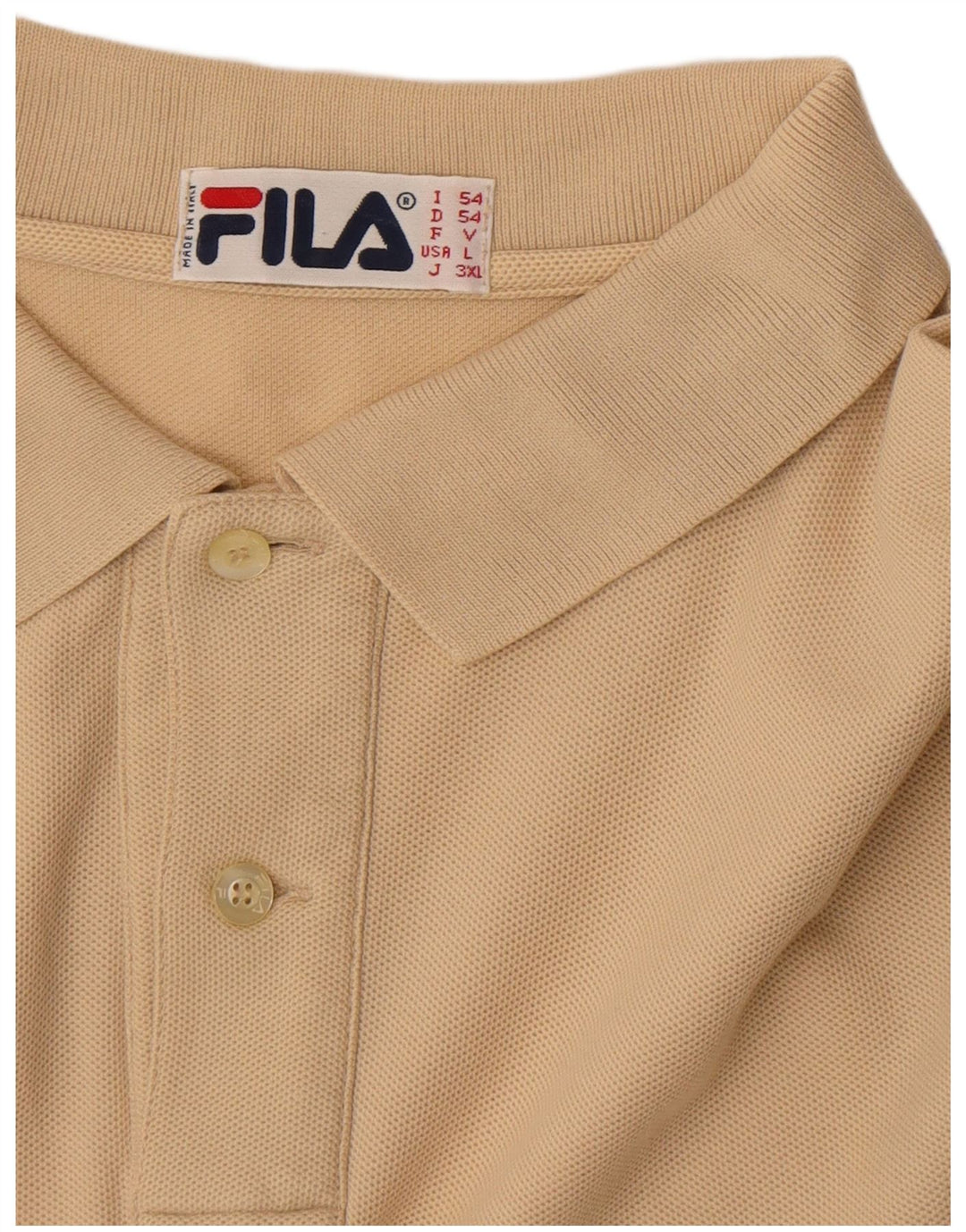 Camisa polo masculina Fila manga comprida IT 54 XL bege