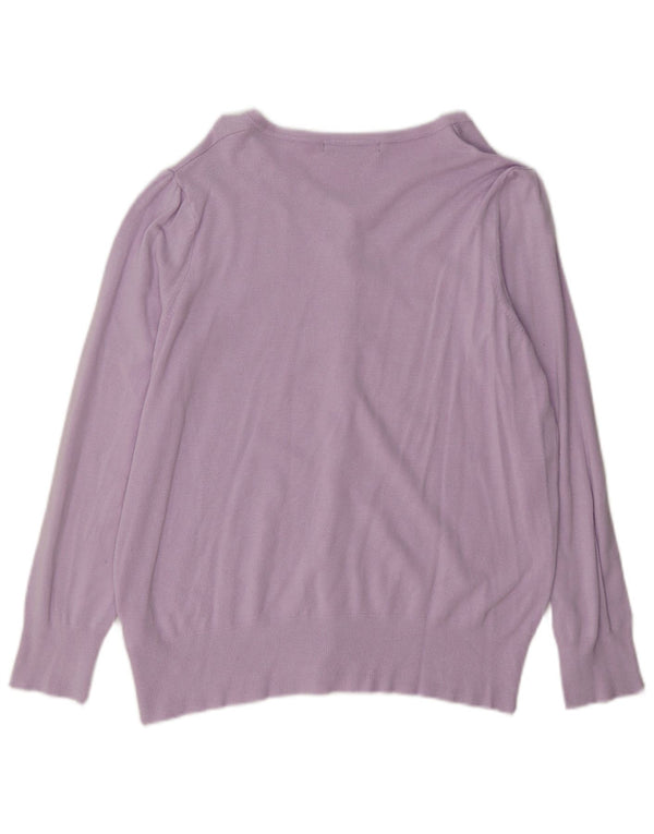 Suéter cardigã feminino Marks & Spencer UK 16 grande viscose roxa