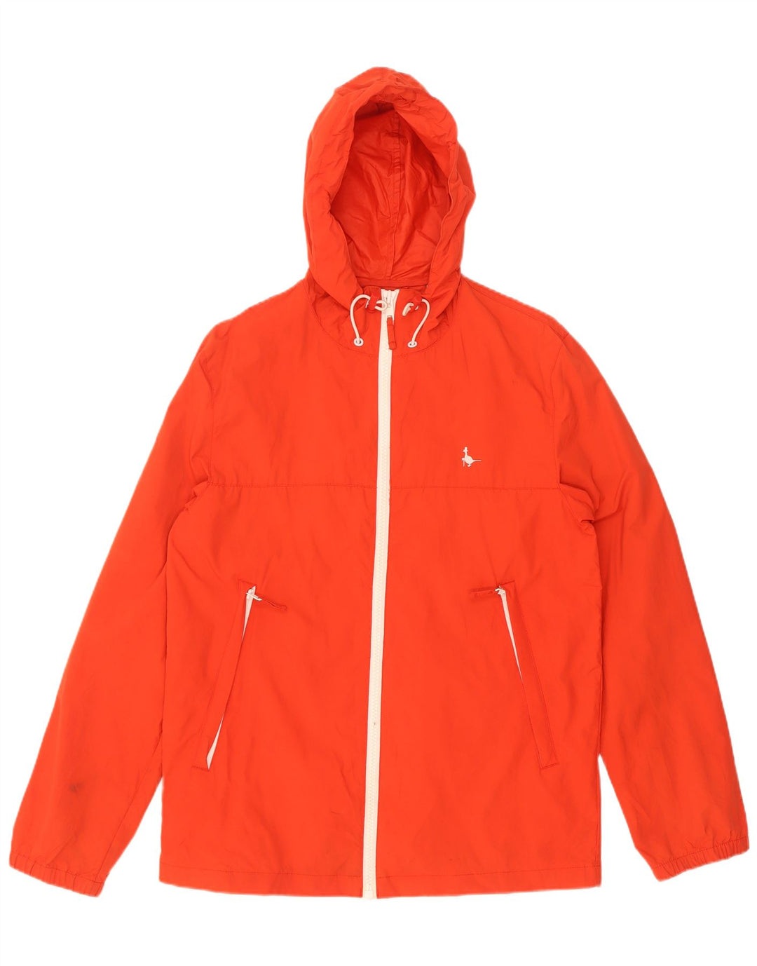 Jaqueta corta-vento masculina Jack Wills com capuz UK 36 pequena laranja nylon
