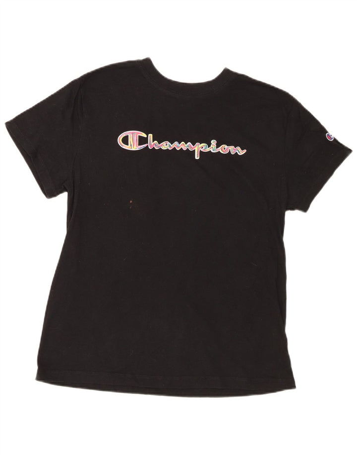 Camiseta feminina estampada Champion UK 12 médio preto