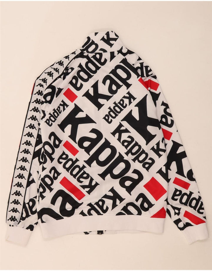 Kappa Mens Graphic Tracksuit Top Jaqueta Grande Poliéster Branco