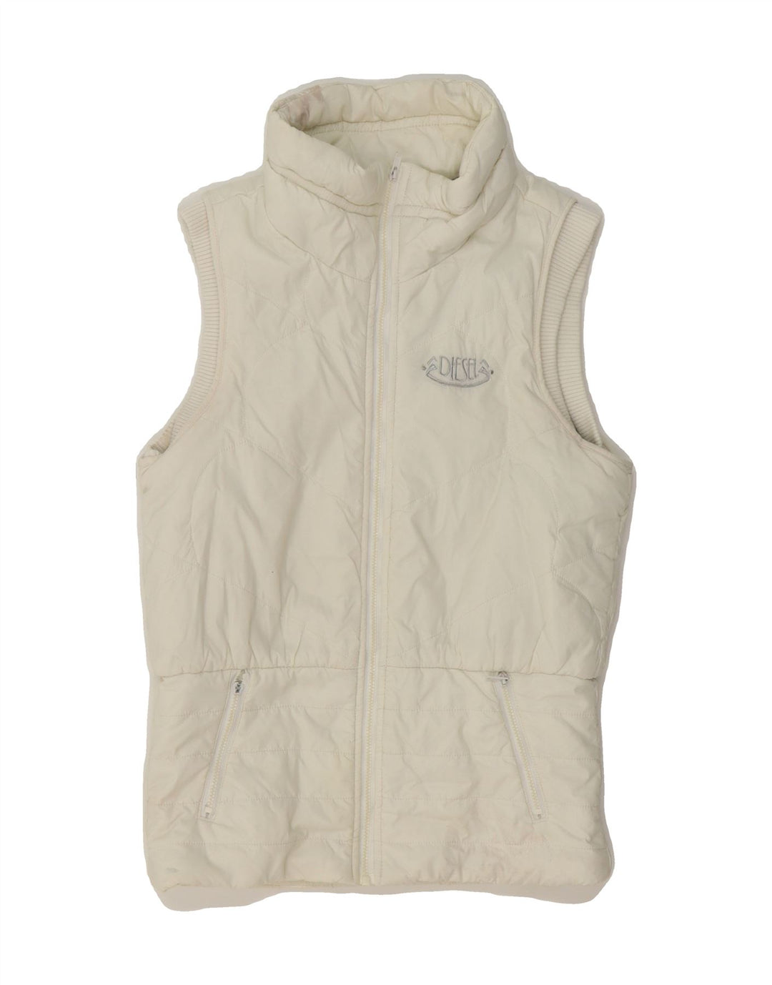 DIESEL Girls Padded Gilet 11-12 Years XL White Nylon Vintage Diesel and Second-Hand Diesel from Messina Hembry 