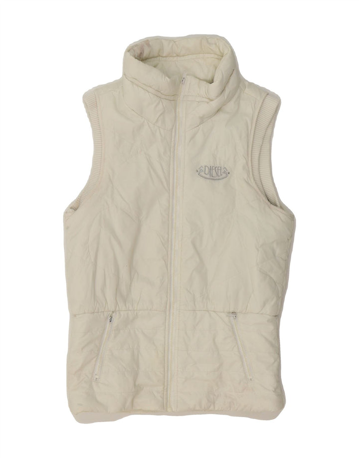 DIESEL Girls Padded Gilet 11-12 Years XL White Nylon Vintage Diesel and Second-Hand Diesel from Messina Hembry 
