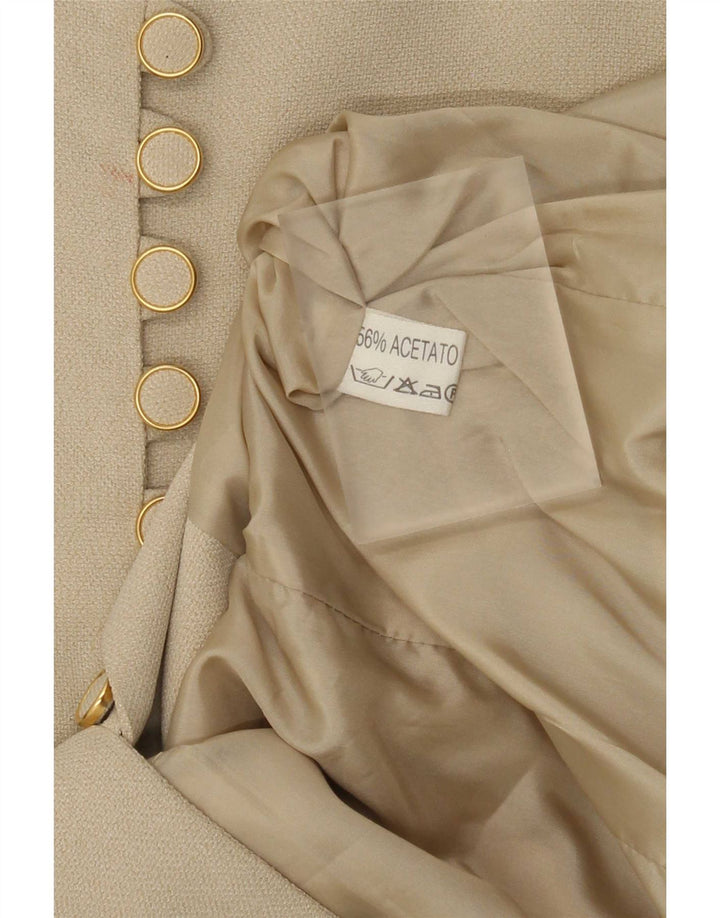 Jaqueta blazer feminina vintage IT 42 estampa animal bege médio