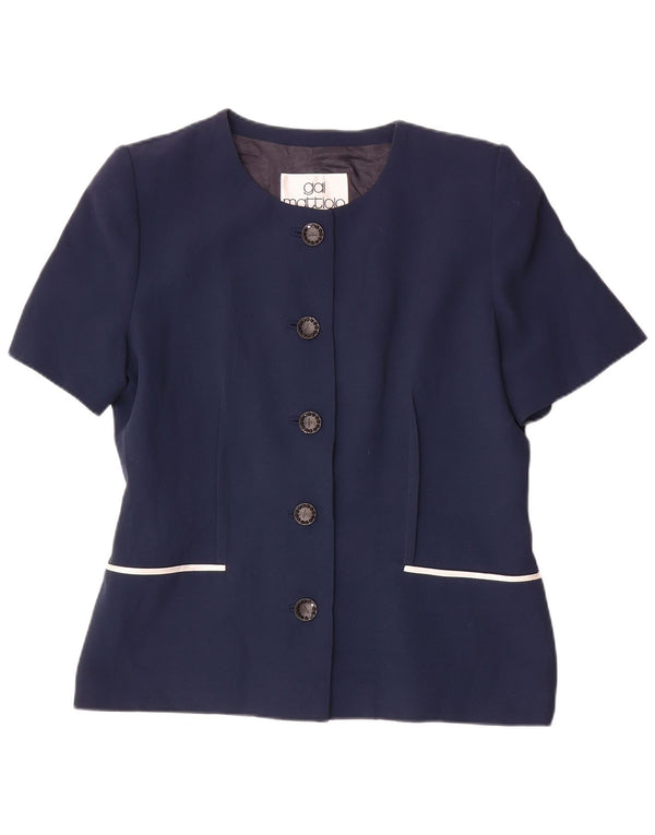 Conjunto de saia feminina Gai Mattiolo com 5 botões e 2 peças Reino Unido 18 XL W36 azul marinho