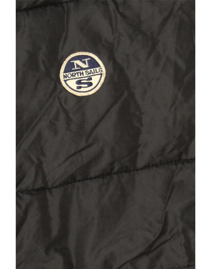 Colete acolchoado reversível masculino North Sails UK 40 grande preto
