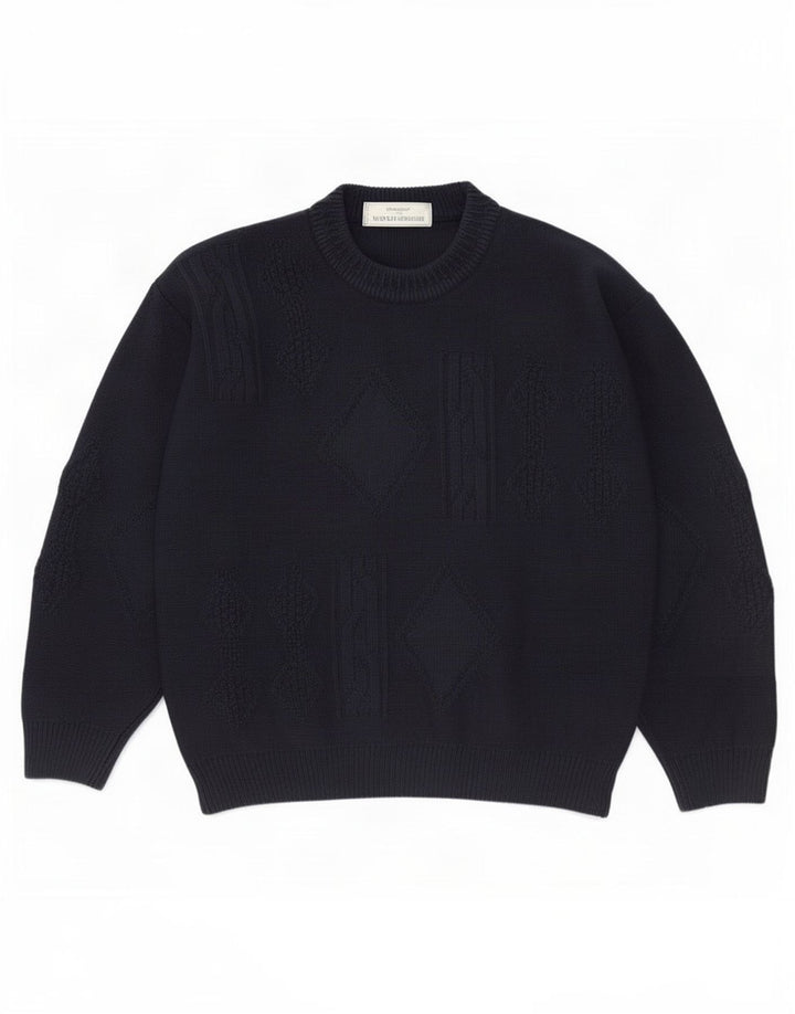 Suéter masculino Marks & Spencer St. Michael com gola redonda, azul marinho médio