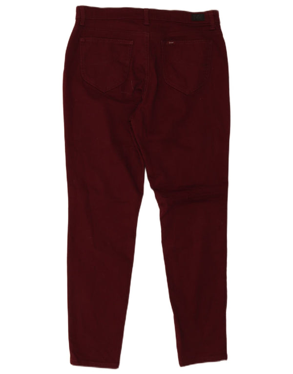 Lee Mens Sculpting Slim Fit Mid Rise Skinny Jeans W34 L30 Algodão Borgonha
