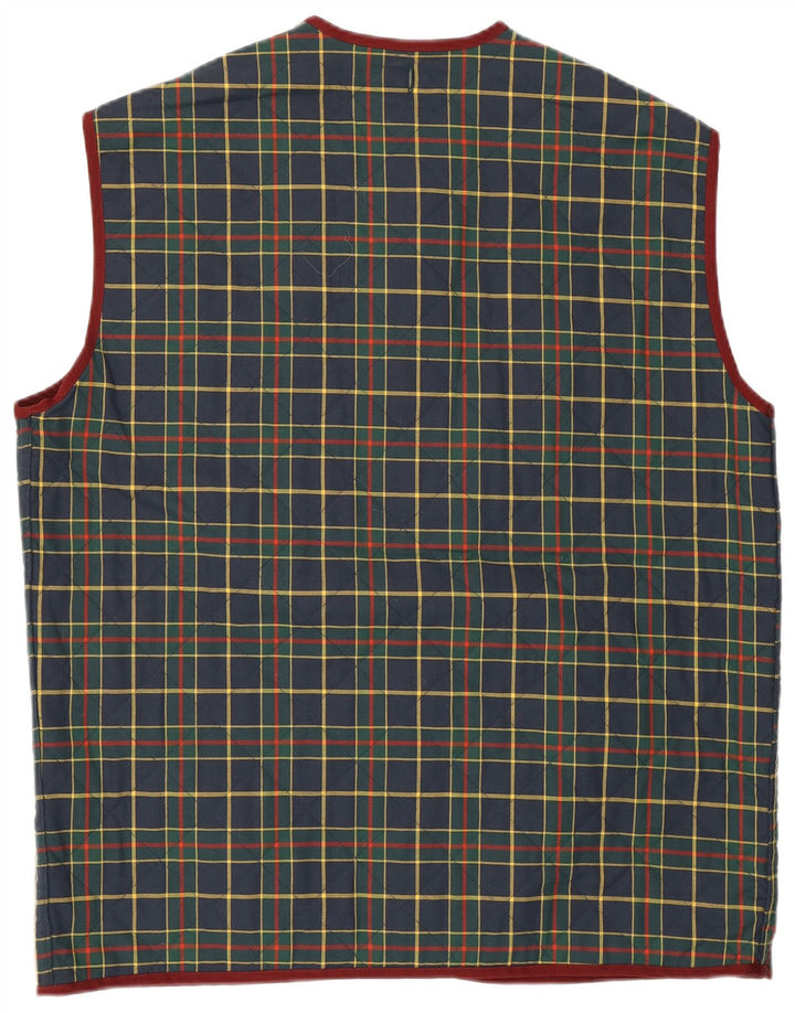 Belfe & Belfe Colete masculino acolchoado IT 50 grande xadrez azul marinho