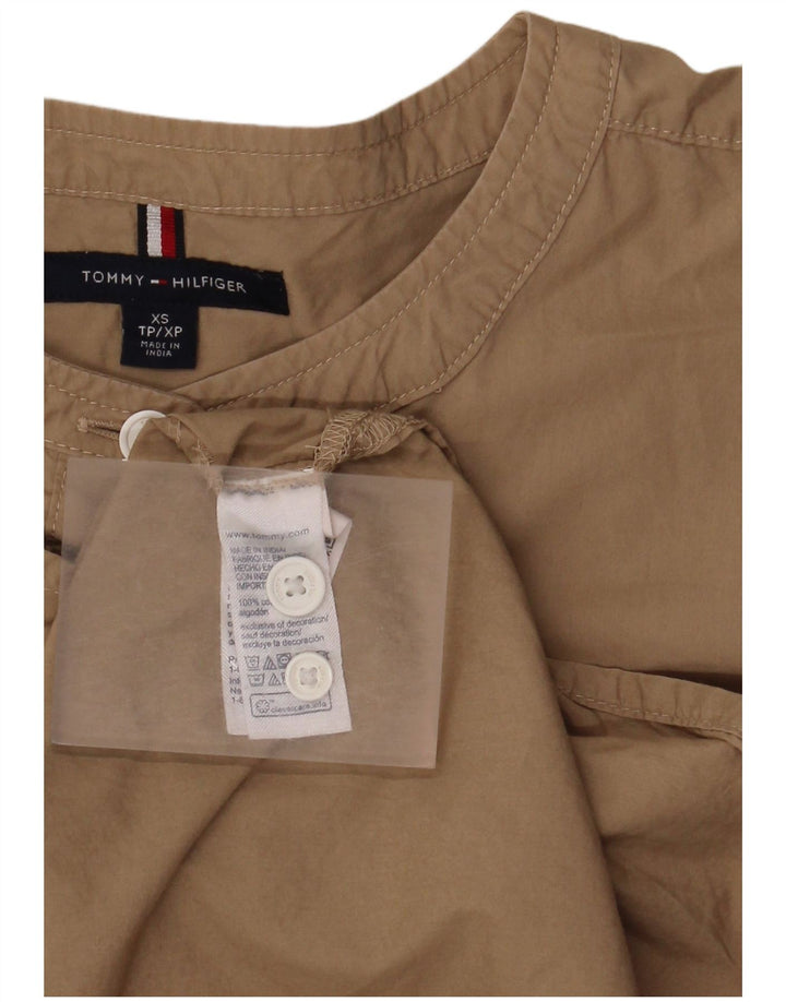 Tommy Hilfiger feminino oversized pulôver camisa vestido Reino Unido 6 XS algodão bege
