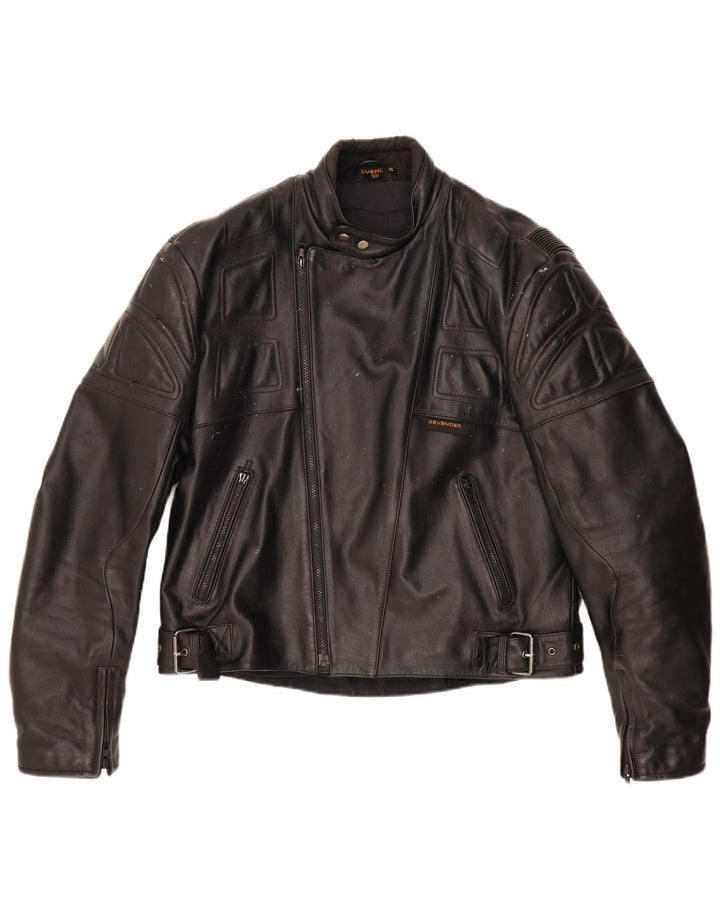 Jaqueta de couro masculina REVENGER Moto Racer IT 56 3XL couro preto