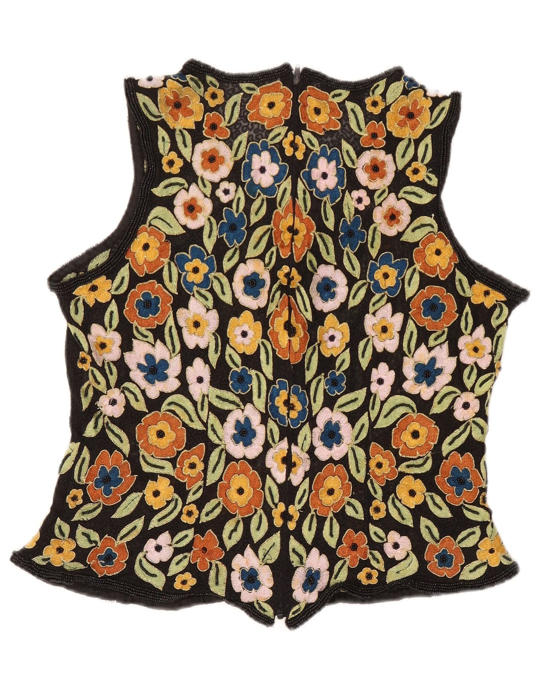 Blusa feminina sem mangas Murek UK 12 médio floral multicolorido