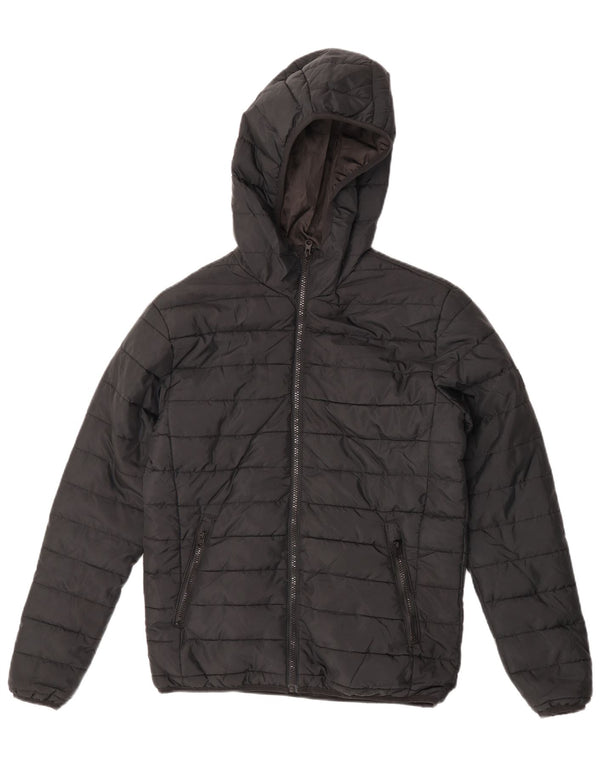 Jaqueta masculina acolchoada com capuz Jack & Jones UK 34 XS poliéster preto