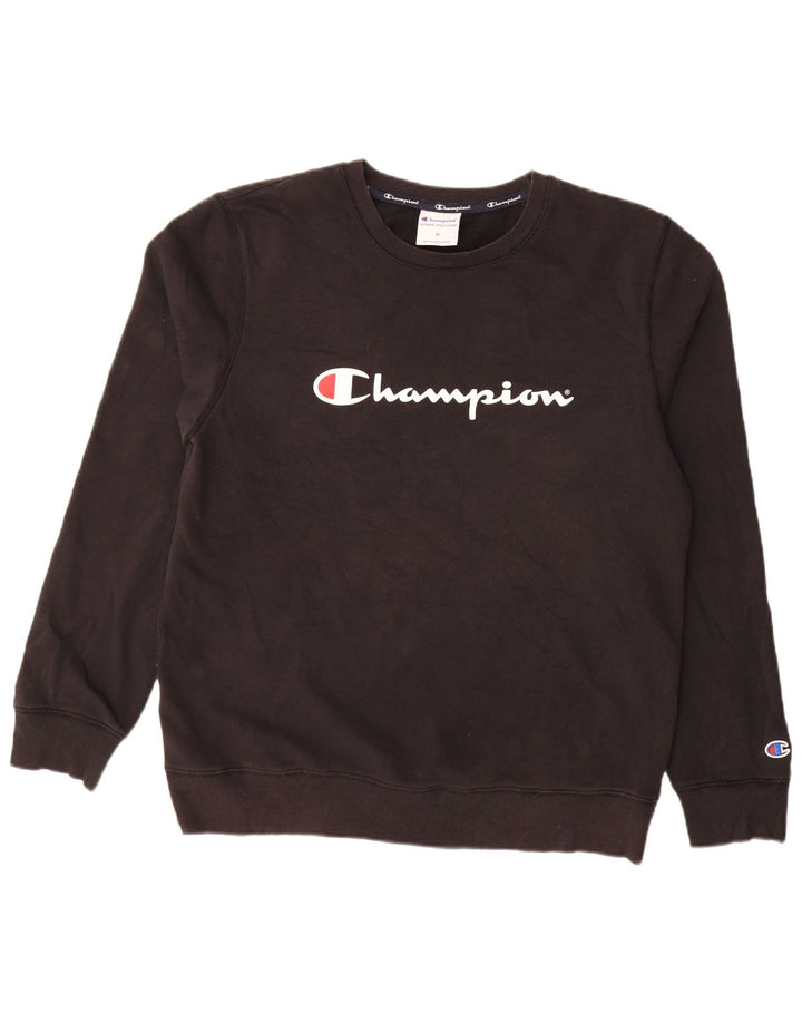 Campeão masculino gráfico moletom jumper XL algodão preto