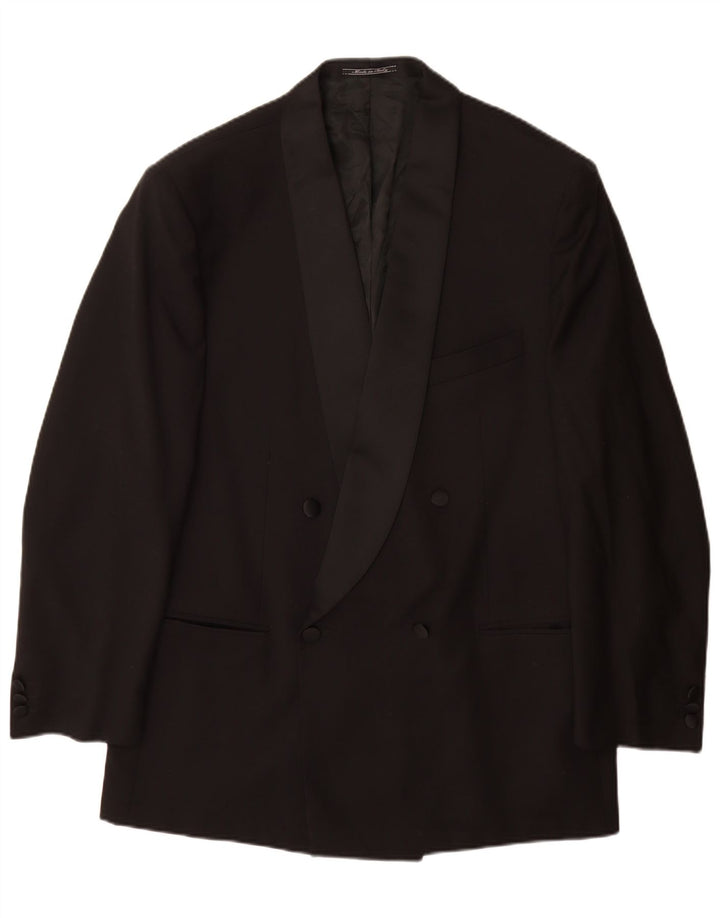 Jaqueta blazer masculina Osvaldo Testa com peito duplo UK 40 grande preta