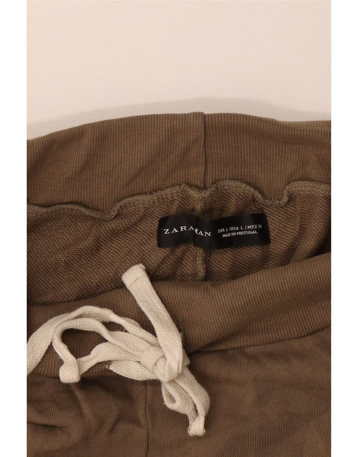 Zara Calça de treino masculina Joggers grande marrom