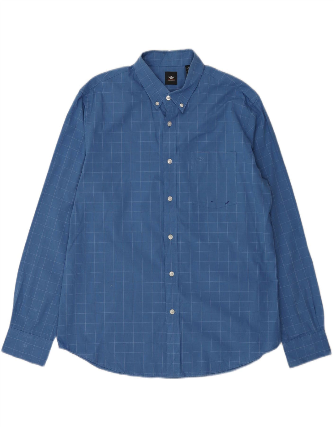 Camisa xadrez masculina Dockers grande algodão xadrez azul