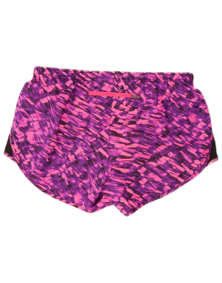 Shorts esportivos femininos Nike Dri Fit UK 14 médio roxo colorblock poliéster