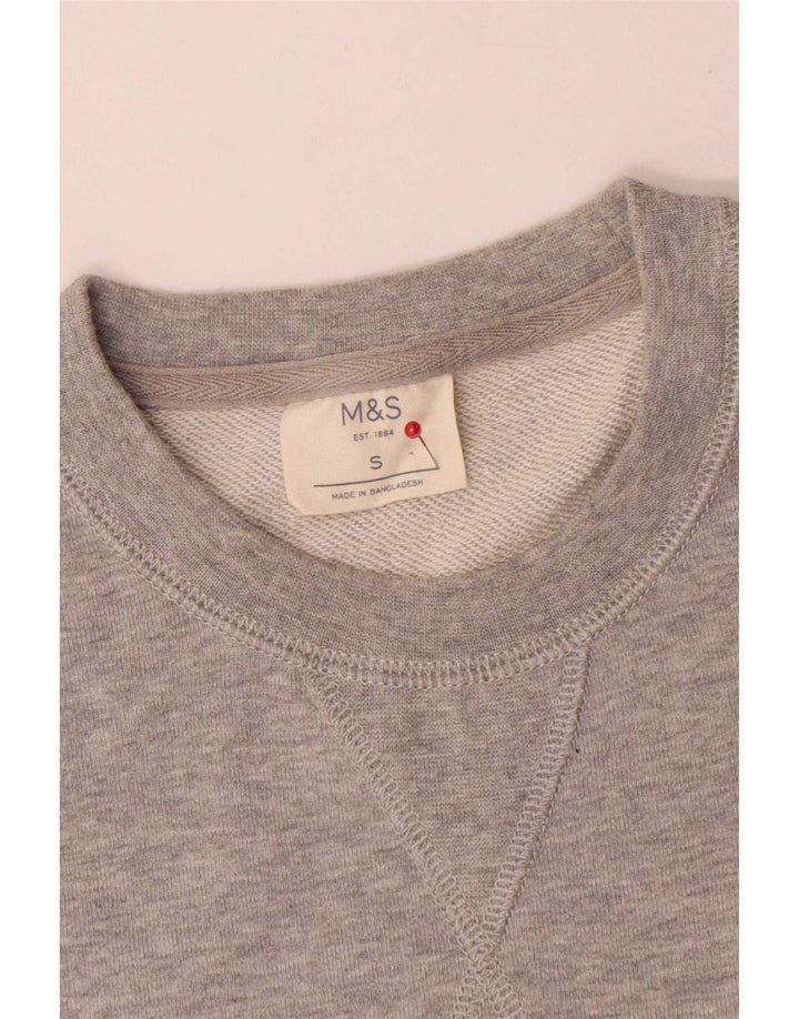 Suéter masculino Marks & Spencer pequeno cinza algodão