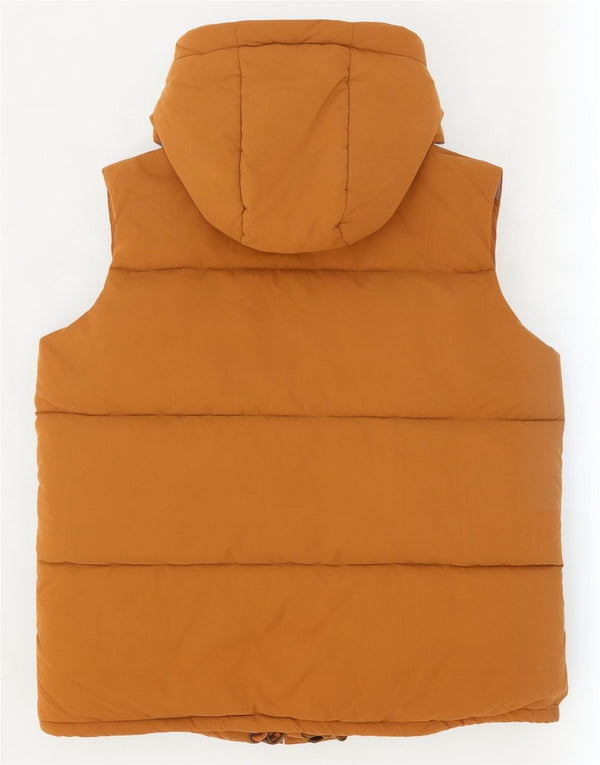 Gilet acolchoado de grandes dimensões com capuz para mulheres gordas de rosto poliéster bege pequeno UK 10