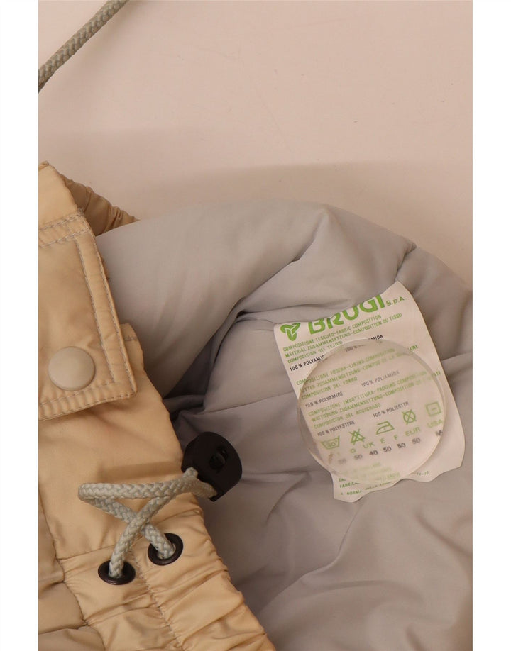Jaqueta acolchoada masculina Brugi UK 40 grande poliamida colorblock bege