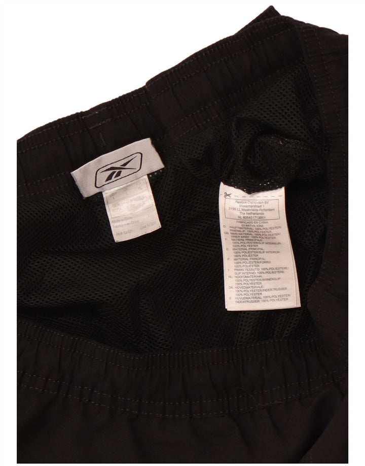 Shorts esportivos gráficos masculinos REEBOK poliéster preto grande