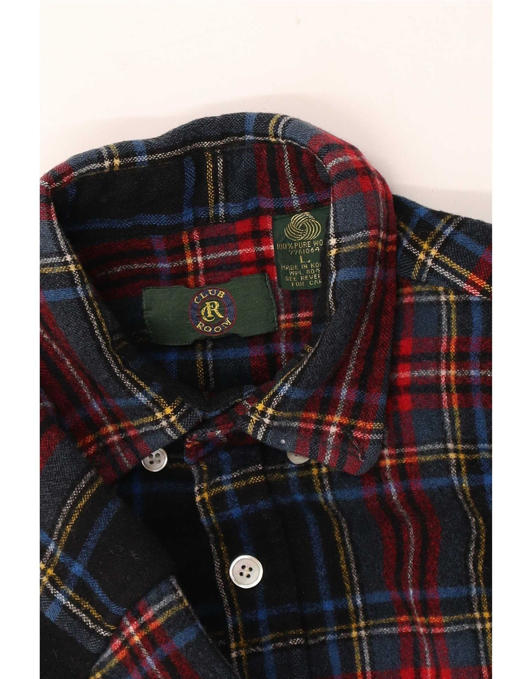 Camisa masculina de flanela Club Room grande lã xadrez multicolorida