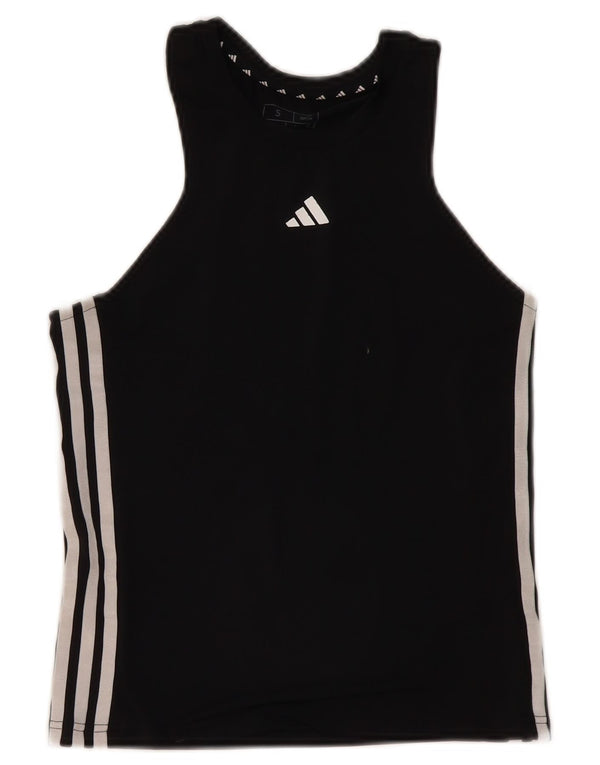 Adidas Womens Aeroready Slim Fit Vest Top Reino Unido 8/10 Pequeno Poliéster Preto