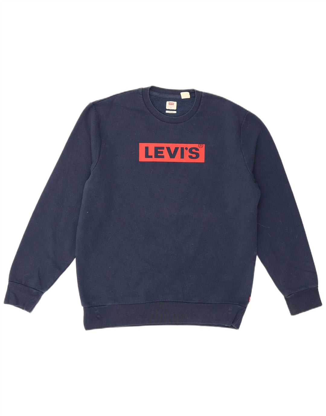 Levi's Masculino Padrão Gráfico Suéter Suéter Médio Azul Marinho Algodão
