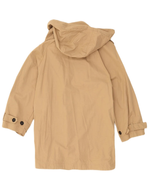 Zara Womens Hooded Trench Coat UK 10 Pequeno Algodão Bege