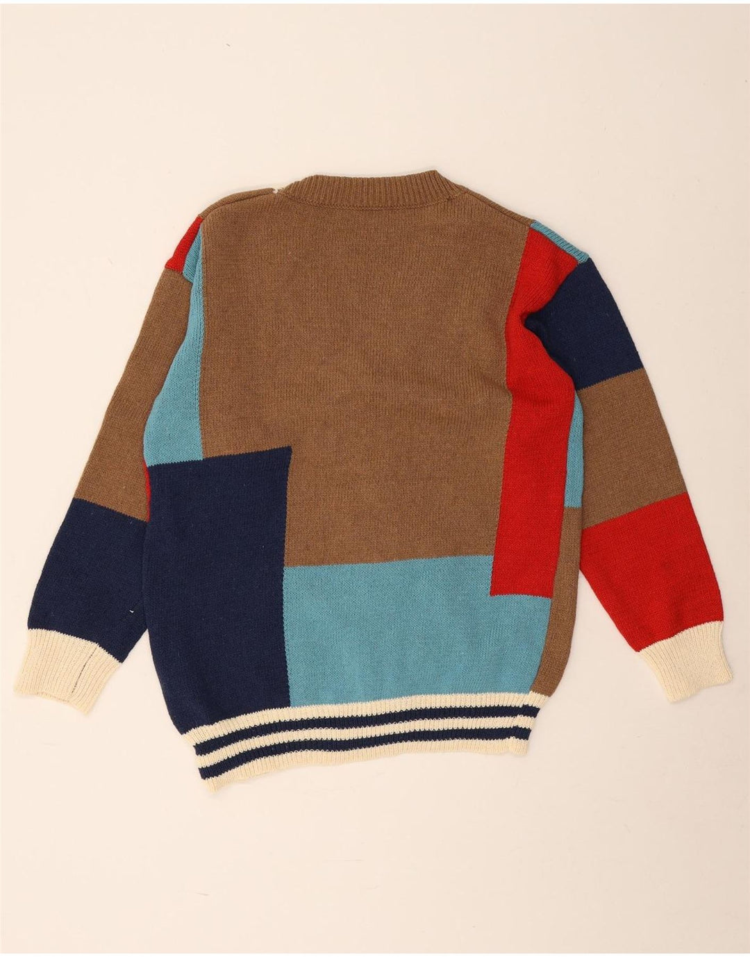 Suéter Cardigan Masculino Vintage Médio Multicolorido Geométrico