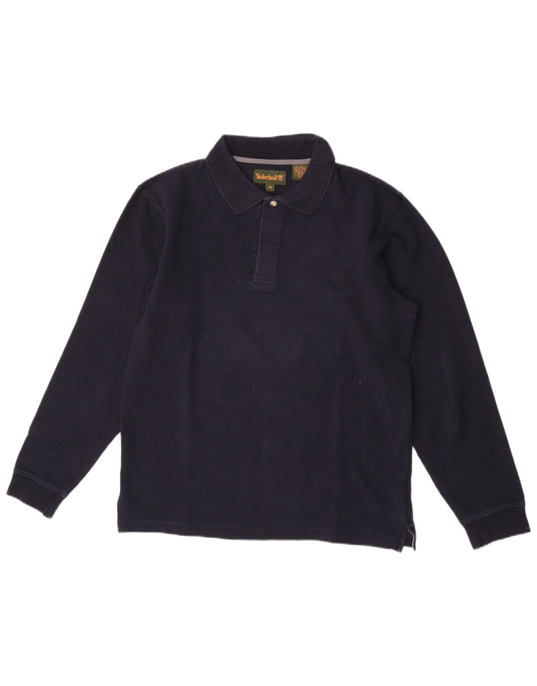 Camisa polo masculina de manga comprida Timberland médio algodão azul marinho