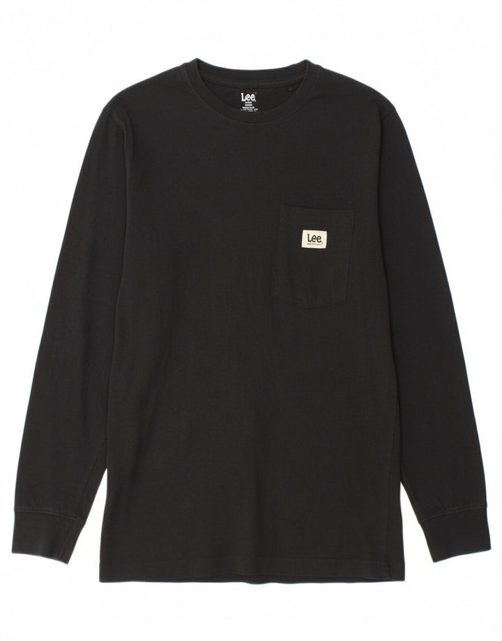 LEE Mens Classic Fit Top Manga Longa Médio Algodão Preto