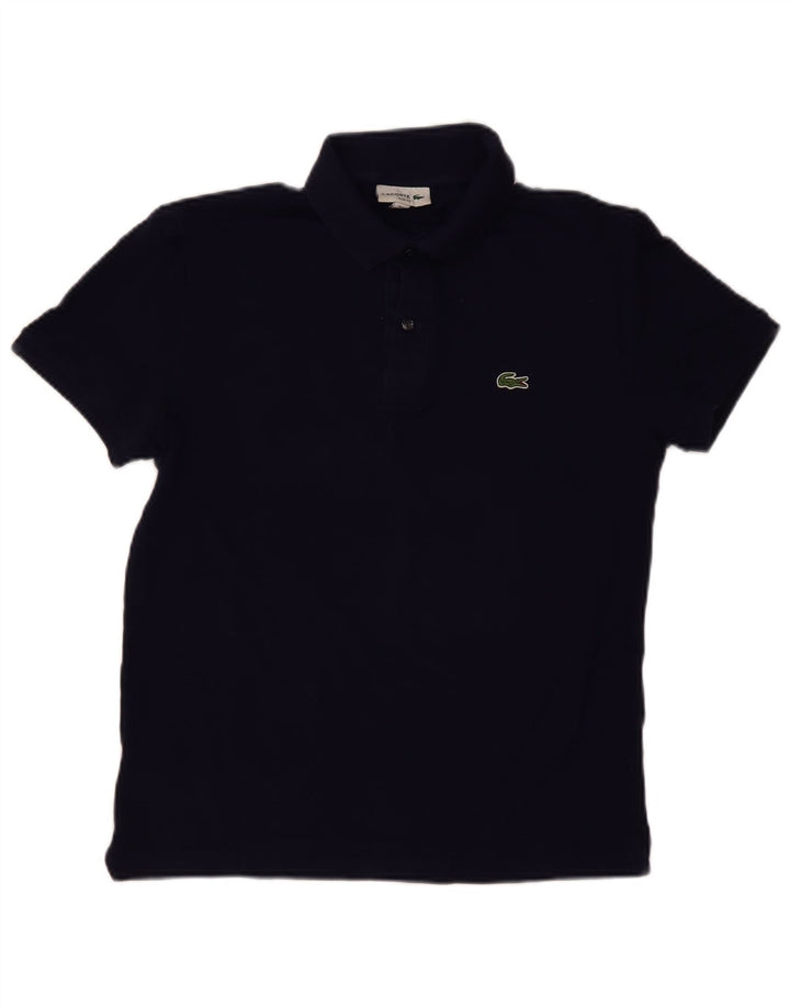 Camisa polo masculina Lacoste Slim Fit tamanho 4 médio azul marinho algodão