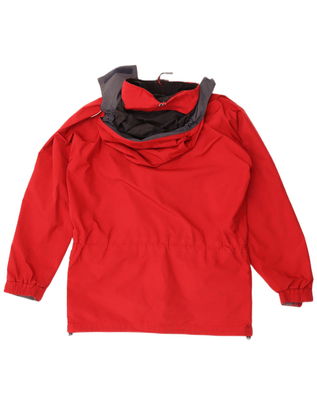 Jaqueta de chuva masculina Berghaus com capuz UK 38 poliéster vermelho médio