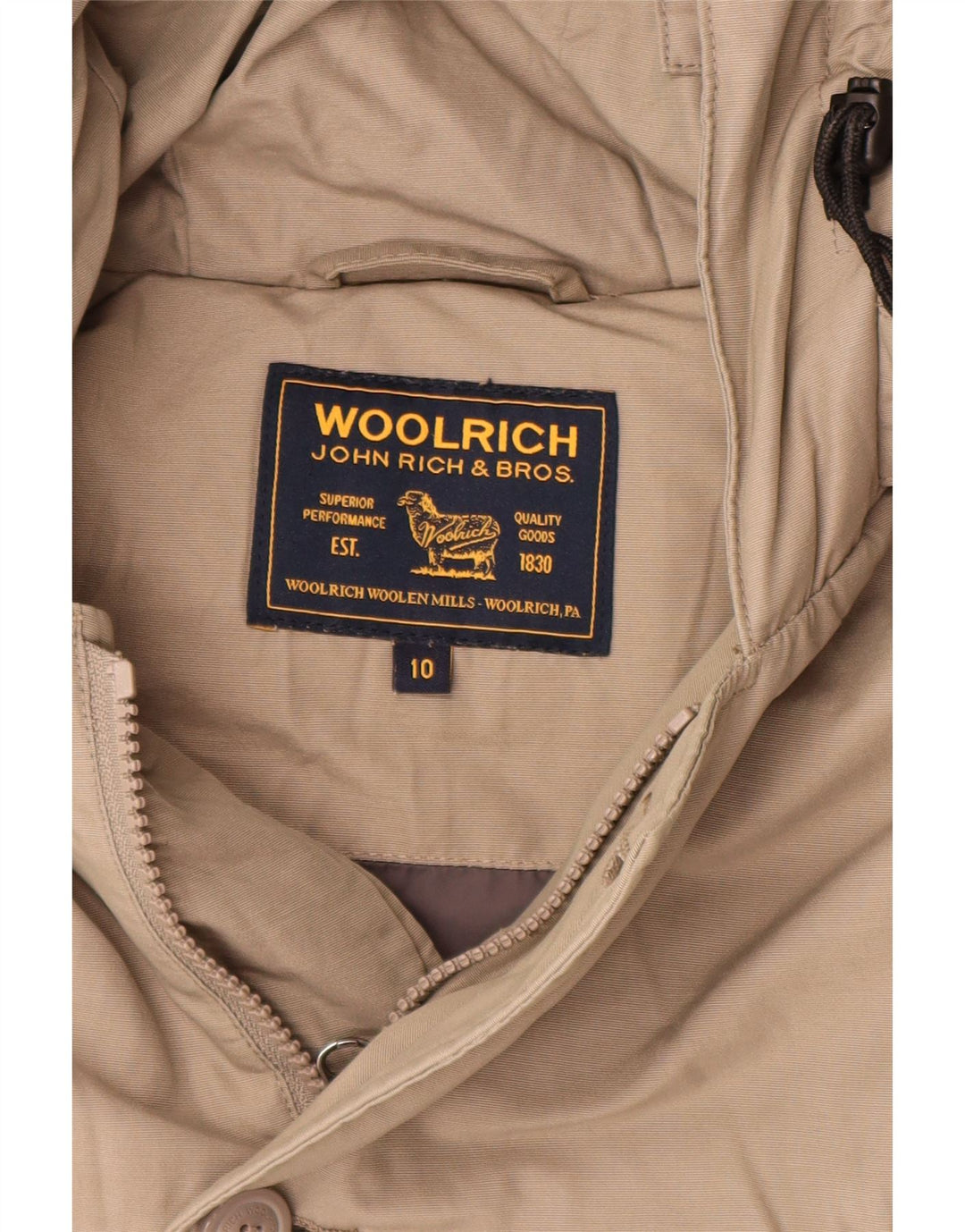 Jaqueta acolchoada com capuz Woolrich Boys 9-10 anos cinza nylon