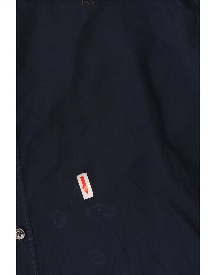 Camisa masculina French Connection grande algodão azul marinho