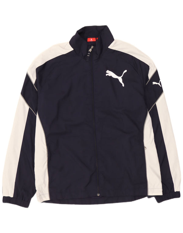 PUMA Mens Tracksuit Top Jacket Grande Azul Marinho Colourblock Poliéster