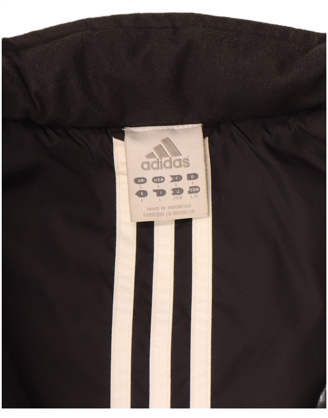Jaqueta acolchoada masculina Adidas UK 40 grande poliéster colorblock preto