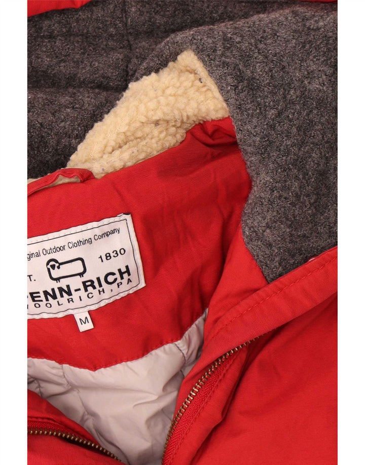 Jaqueta Parka Feminina Woolrich com Capuz Reino Unido 14 Algodão Vermelho Médio