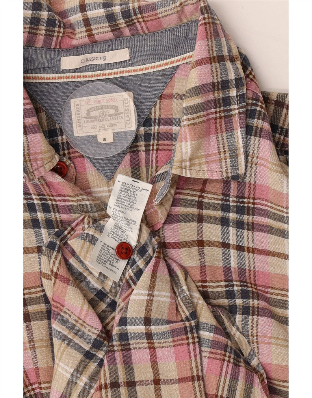 Camisa masculina de manga curta clássica White Stuff pequena xadrez multicolorida