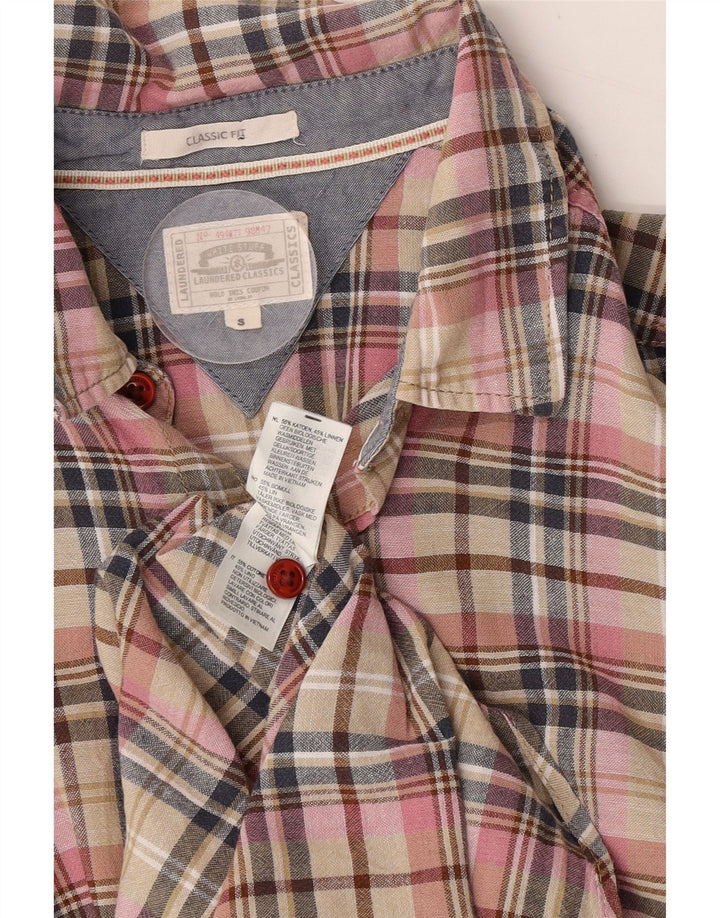 Camisa masculina de manga curta clássica White Stuff pequena xadrez multicolorida